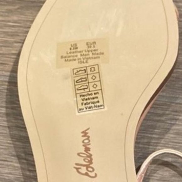 Sam Edelman Women Pink Isle Ankle Strap Block Heel Leather Sandal Size 9.5W - Picture 8 of 10